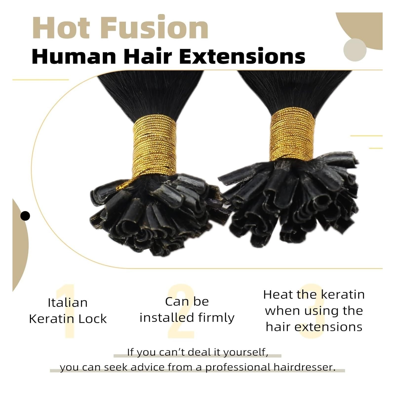 Przedłużanie Włosów Metodą U Tip Niewidoczne Włosy Keratynowe Naturalne Przedłużki Z Prawdziwych Ludzkich Hot Fusion Prawdziwe Ludzkie łAtwe W UżYciu(50 Strands,20inches)
