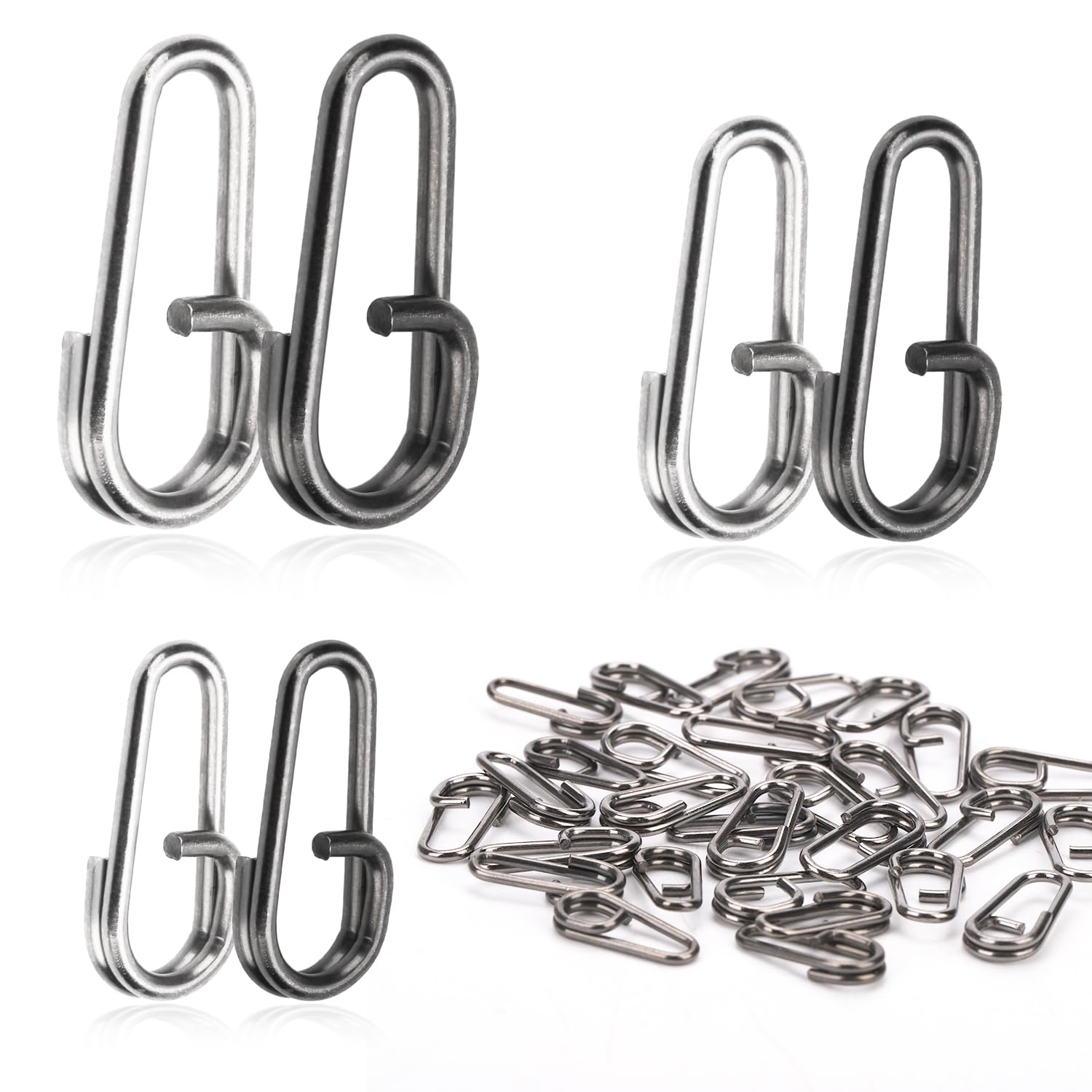 Anelli Spaccati 50pcs / 100pcs, Connettore di Anello Diviso del Doppio Cerchio Attrezzatura di Pesca Acciaio Inossidabile(5#09