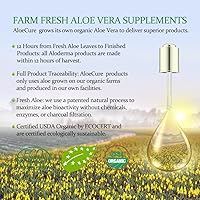 Vista 7 de AloeCure Zumo de aloe vera orgánico USDA, sabor uva, hecho dentro de las 12 horas de la cosecha - Suplemento de aloe vera puro para la salud