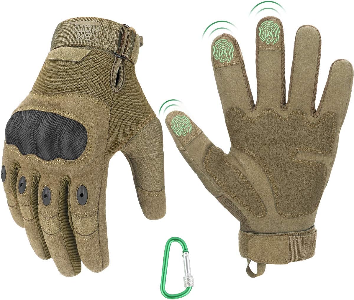 kemimoto Tactical Gloves, Touchscreen Military Combat Gloves with Hard Knuckle for Men Hunting, Shooting, Airsoft, Paintball, Hiking, Camping, Motorcycle Gloves : Sports & Outdoors