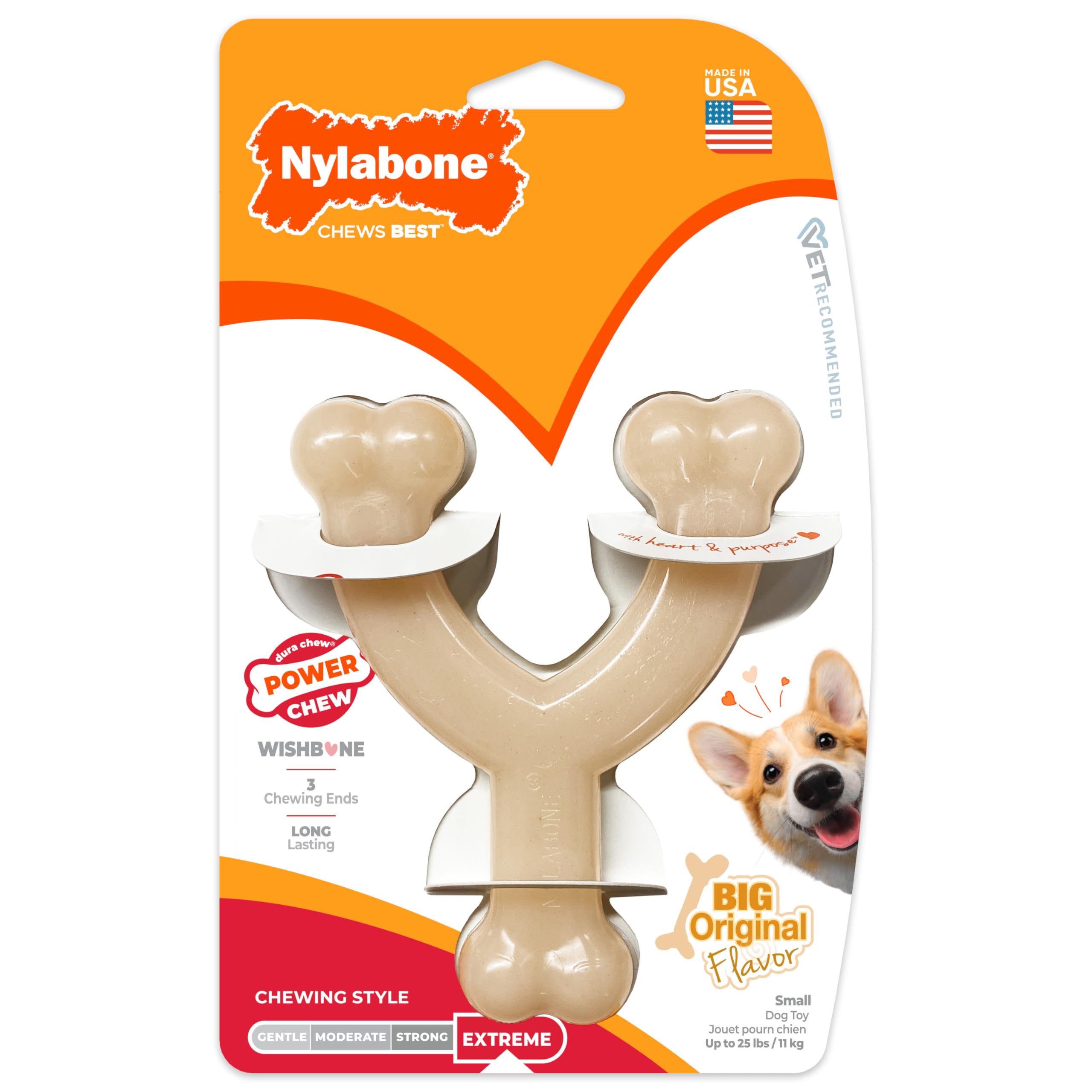 Nylabone Dura Chew Extreme Tough zabawka do żucia dla psa, smak, kurczak, rozmiar S, dla psów do 11 kg