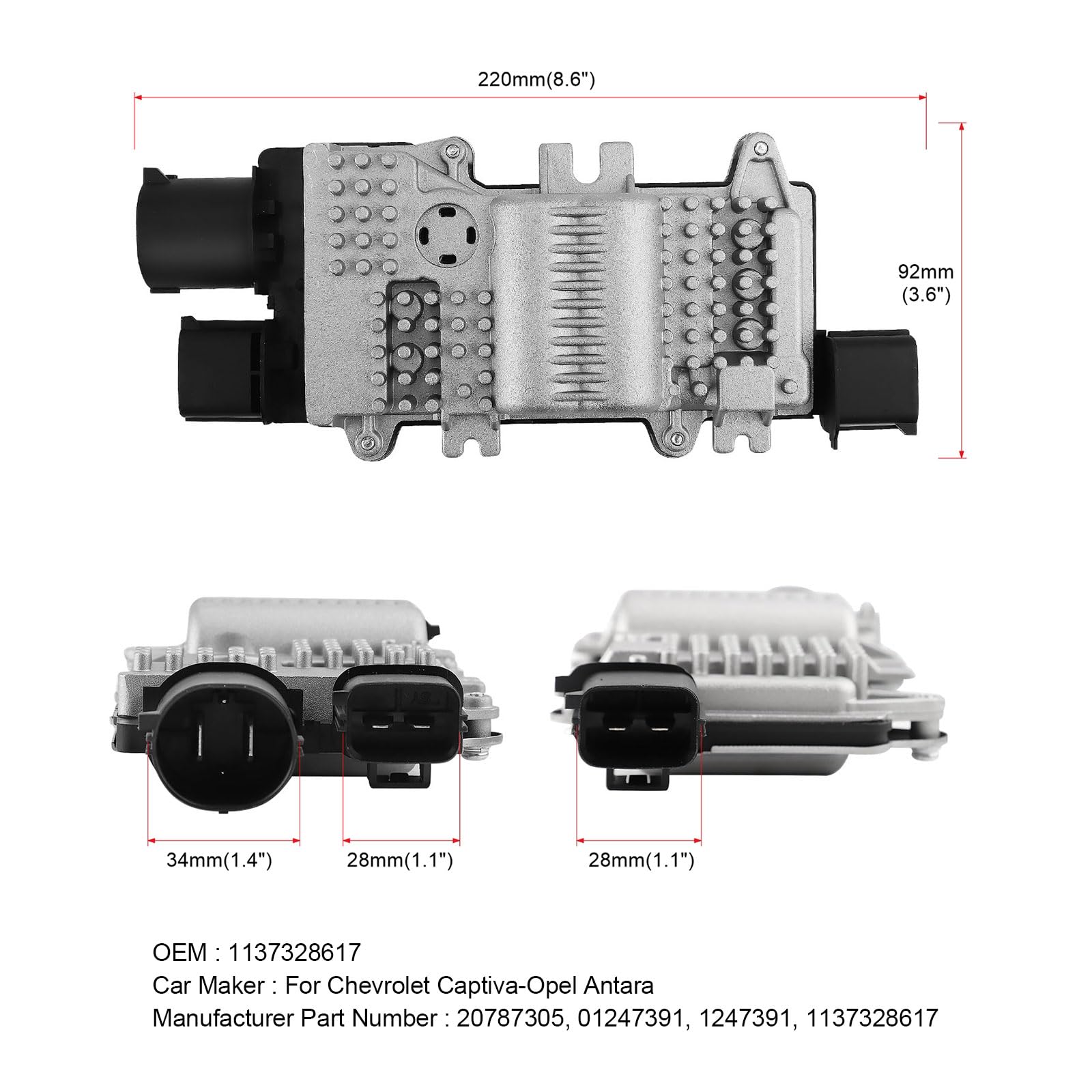Wentylator chłodnicy Zestaw wentylatora Akcesoria samochodowe 1137328617 1137328586 20787305 1247391 Regulator oporu wentylatora pasuje do Chevroleta
