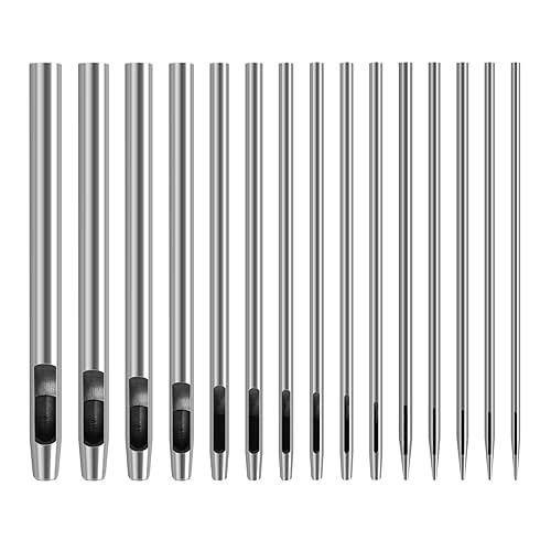 Miniatura 8 de Herramienta perforadora de cuero, 5 herramientas de cuero, perforadora de agujero para cuero, herramienta de perforación de cuero de acero para