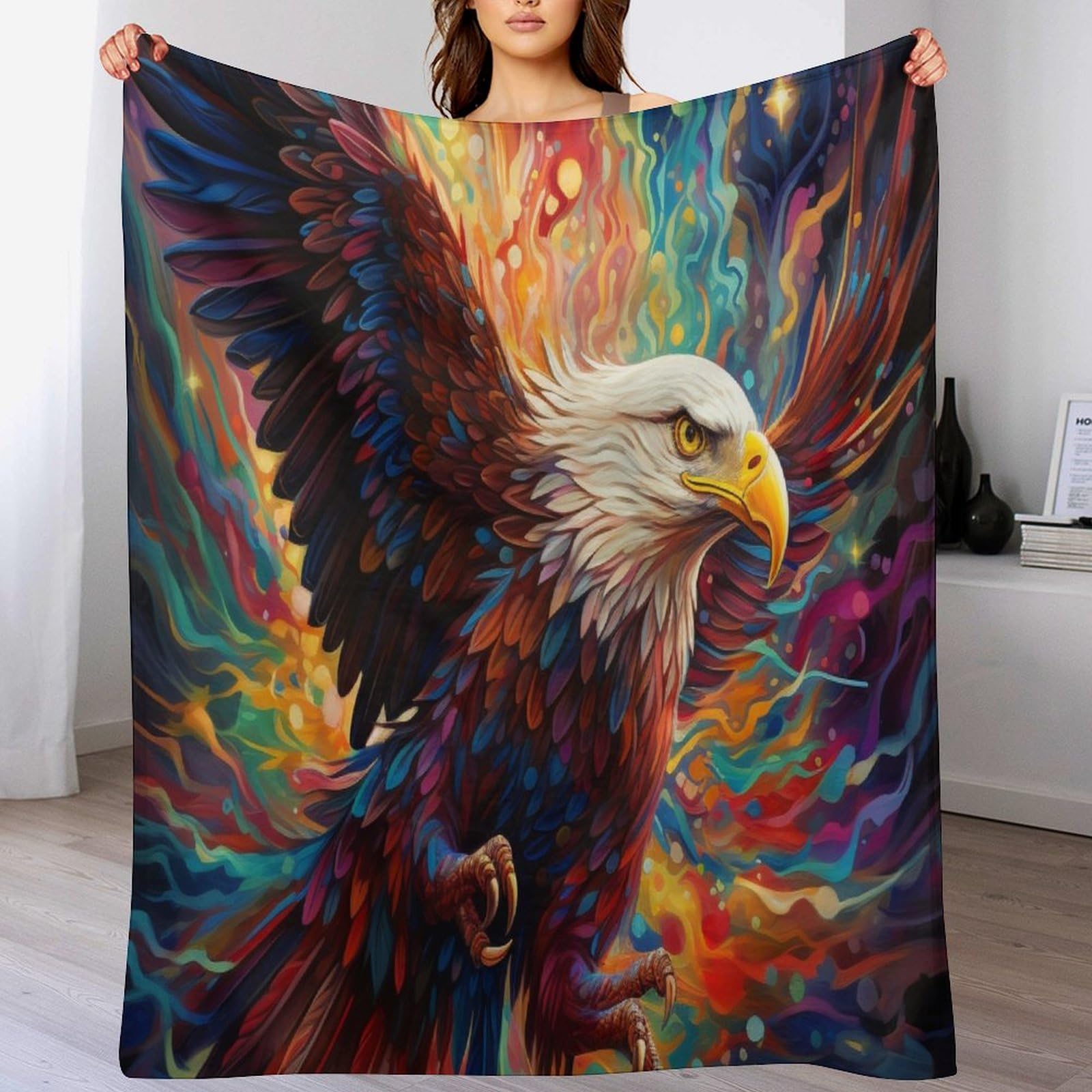 Couverture d'aigle douce 130x150 cm pour lit et canapé-lit lors des soirées