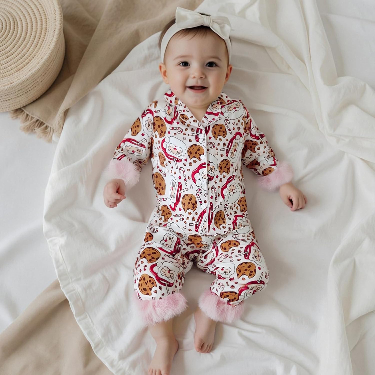 Kayotuas Halloween Pajamas Set Toddler Girl Pumpkin Pjs Feather Cuffs Button Down Shirt Pants Sleepwear Cute 2Pcs Loungewear - Image 6