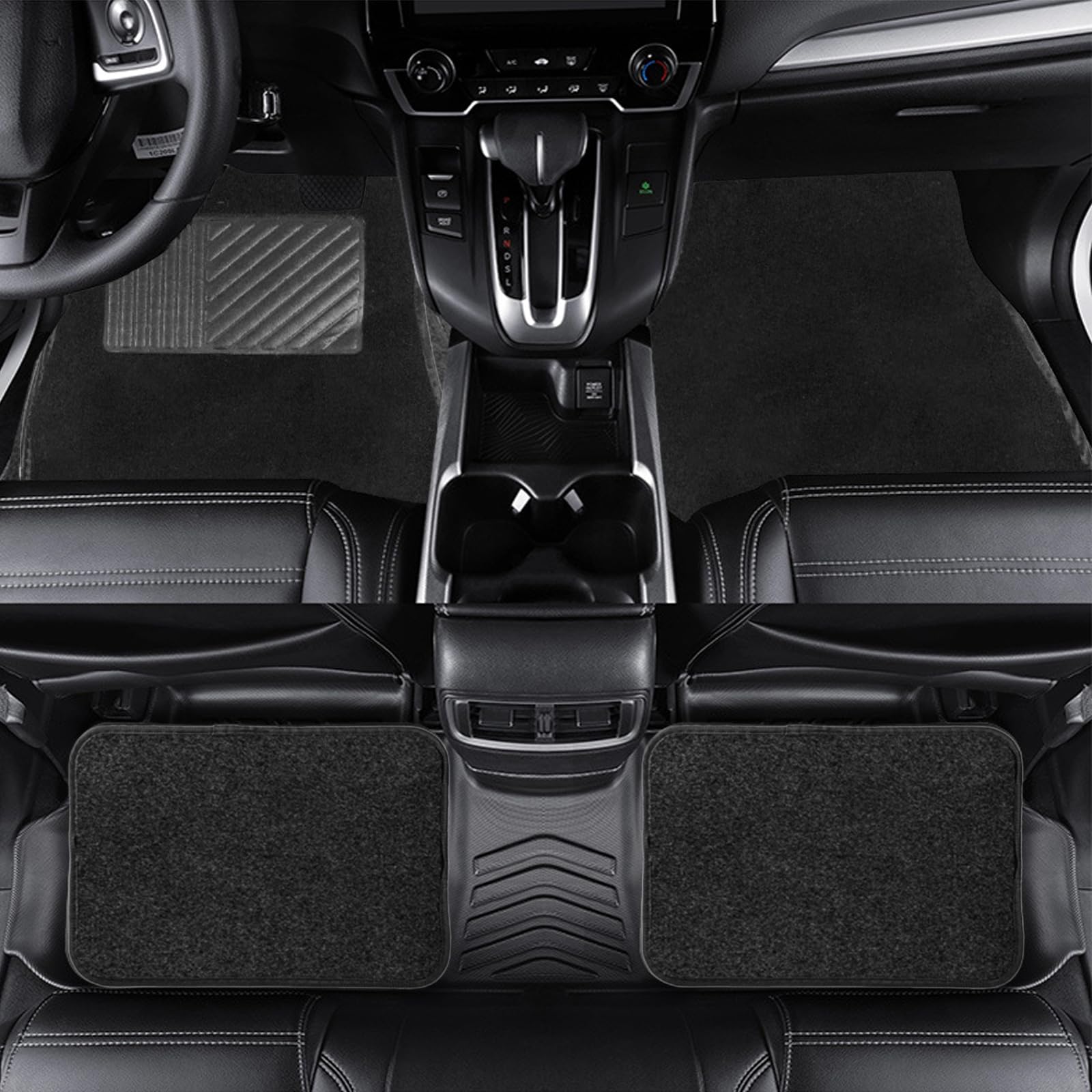 YYTQP Car Floor Mats 4 Piece Heavy Duty Carpet Vehicle Floor Mats with Driver Heel Pad All Weather — view 5