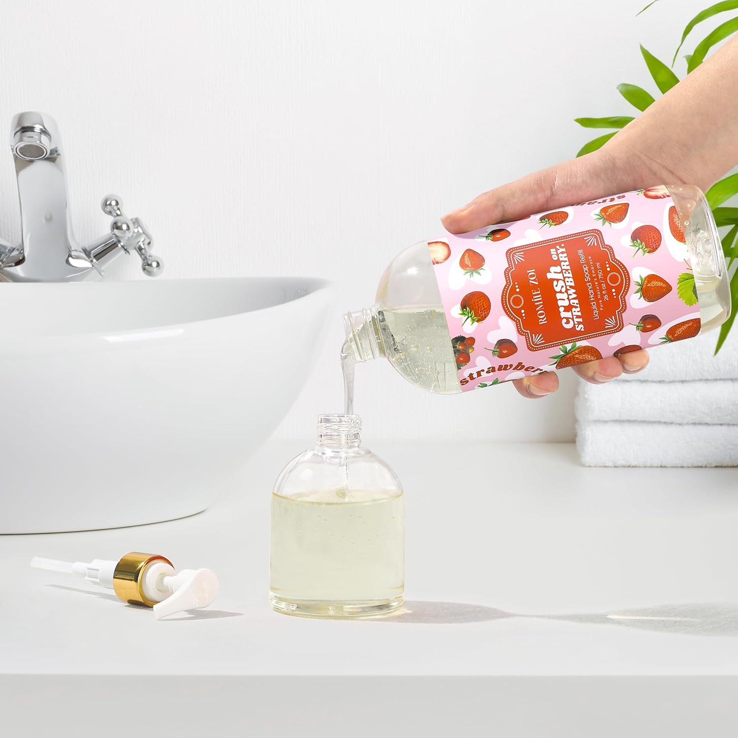 ROMIIE ZOI Liquid Hand Soap Refill, Strawberry, Gentle & Moisturizing Formula, 750 ML/ 26 FL OZ - Image 7