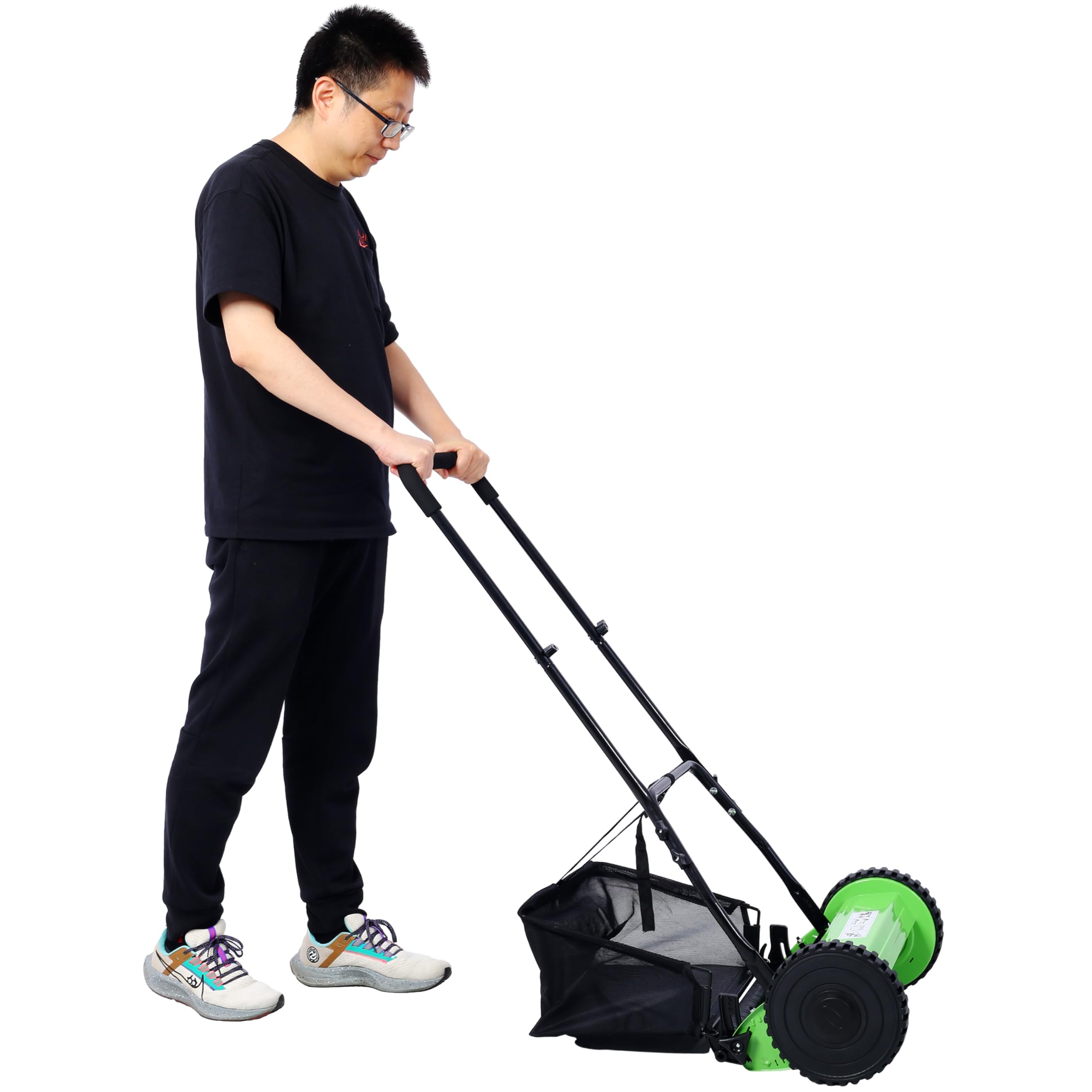 16-nch Manual Reel Lawn Mower Adjustable 5-Blade Push Lawn