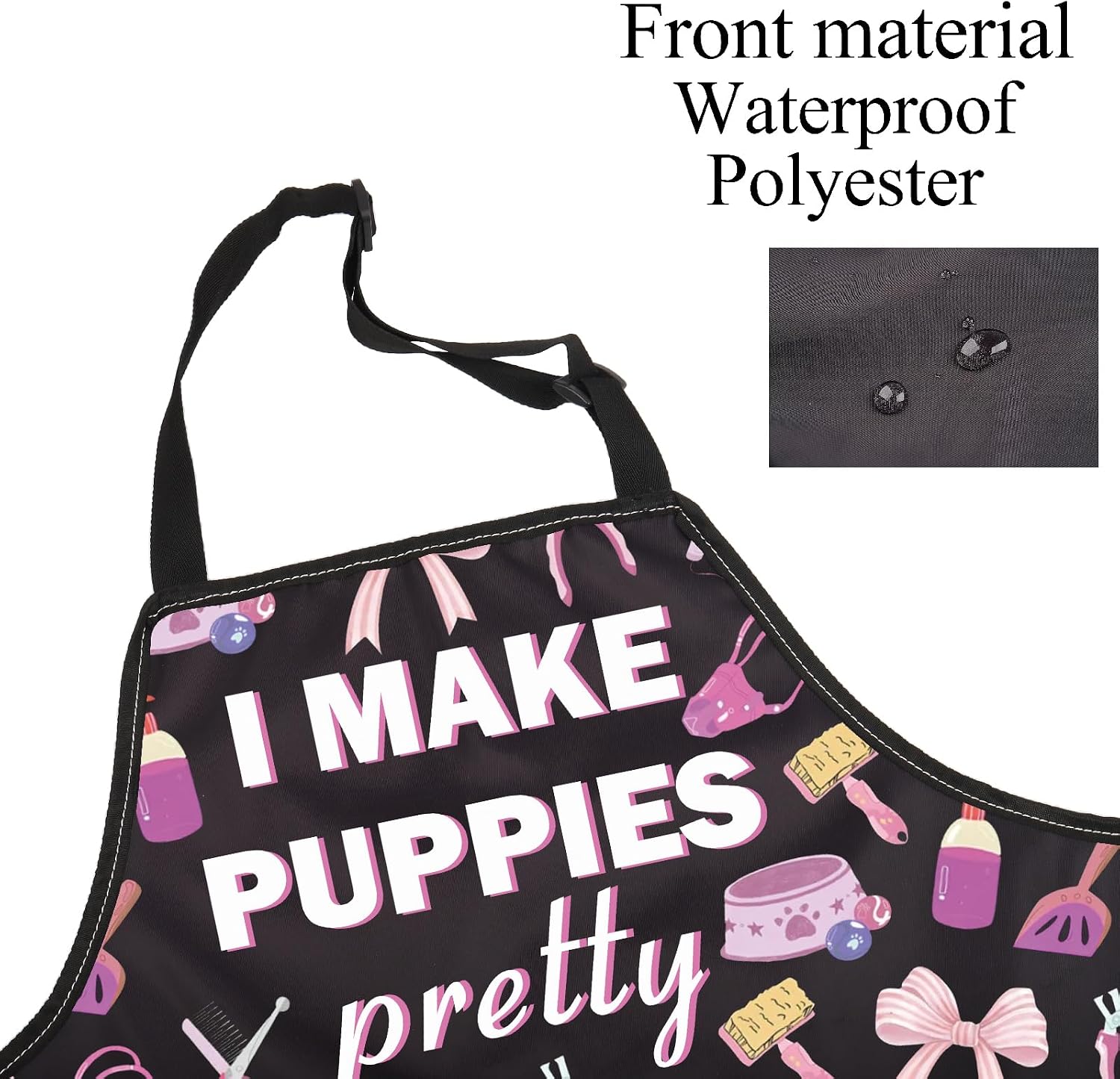 FUSTMW Dog Groomer Apron With Pockets - Waterproof Hair Cutting Grooming Apron image 3