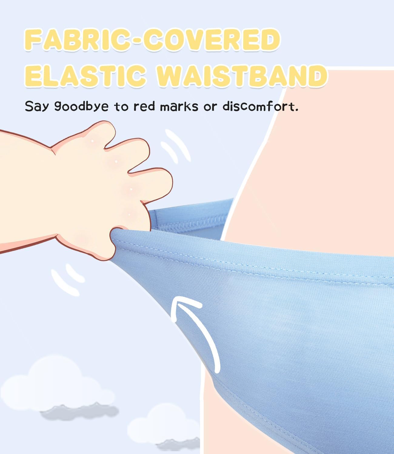 BAMBOO COOL Girls Underwear Breathable Moisture-Wicking 6-14Y Panties Lightweight Soft Sensory Friendly Briefs 6 Pack - Image 3