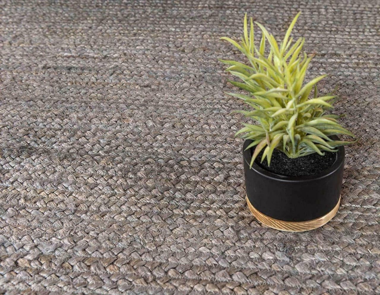 Grey Rug 100% Natural Jute Braided Style Handmade Runner Rug Living Area Carpet 6x9 Ft (2x18 Runner)