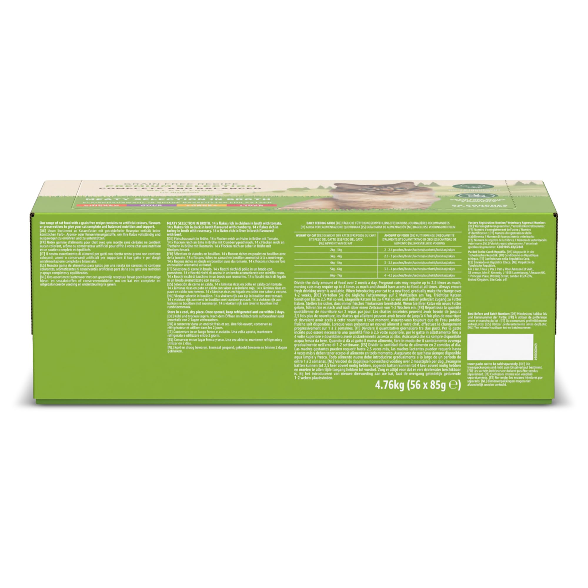 by Amazon Aliments Humides sans Céréales pour Chats, Selection de Viande en Bouillon 4.76kg, 56 Lot de 85g (Anciennement Lifelong)