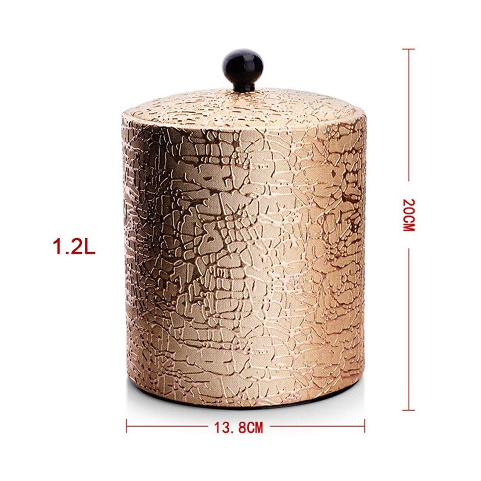 Cubo para Hielo 1.2 litros de Cuero de imitación de Oro Aislado Cubo de Hielo con Bonus Hielo Pinzas de Acero Durable de línea Inoxidable Cubo de Hielo Aislante