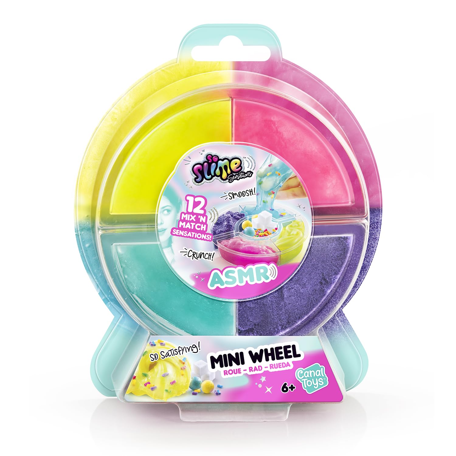Canal Toys - Szalone mini koło ASMR Mix satysfakcjonujące tekstury Slime Compounds - Kreatywny wypoczynek dla dzieci - od 6 lat - SSC 319