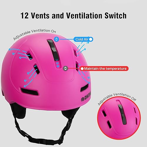 Miniatura 17 de Casco de esquí para adultos, casco de snowboard para hombres y mujeres jóvenes, casco de deportes de nieve certificado para esquí, snowboard