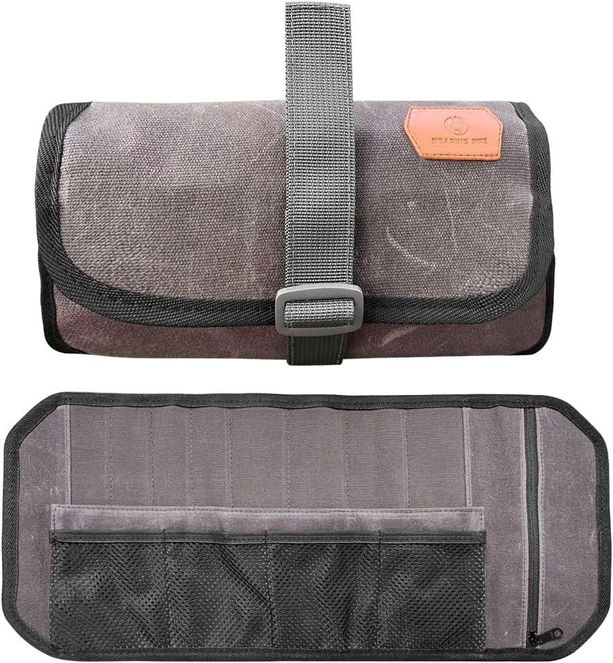 Roaring Fire Mini Tool Roll Bag – Waxed Canvas EDC Organizer for Gear Roaring Fire Mini Tool Roll Bag – Waxed Canvas EDC Organizer for Gear