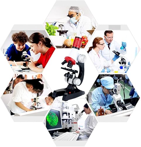 Miniatura 4 de Jiusion Kit de ciencia de microscopio para niños, 100 x 400 x 1200 X, aumento trinocular, juguete para principiantes, para el hogar, escuela,