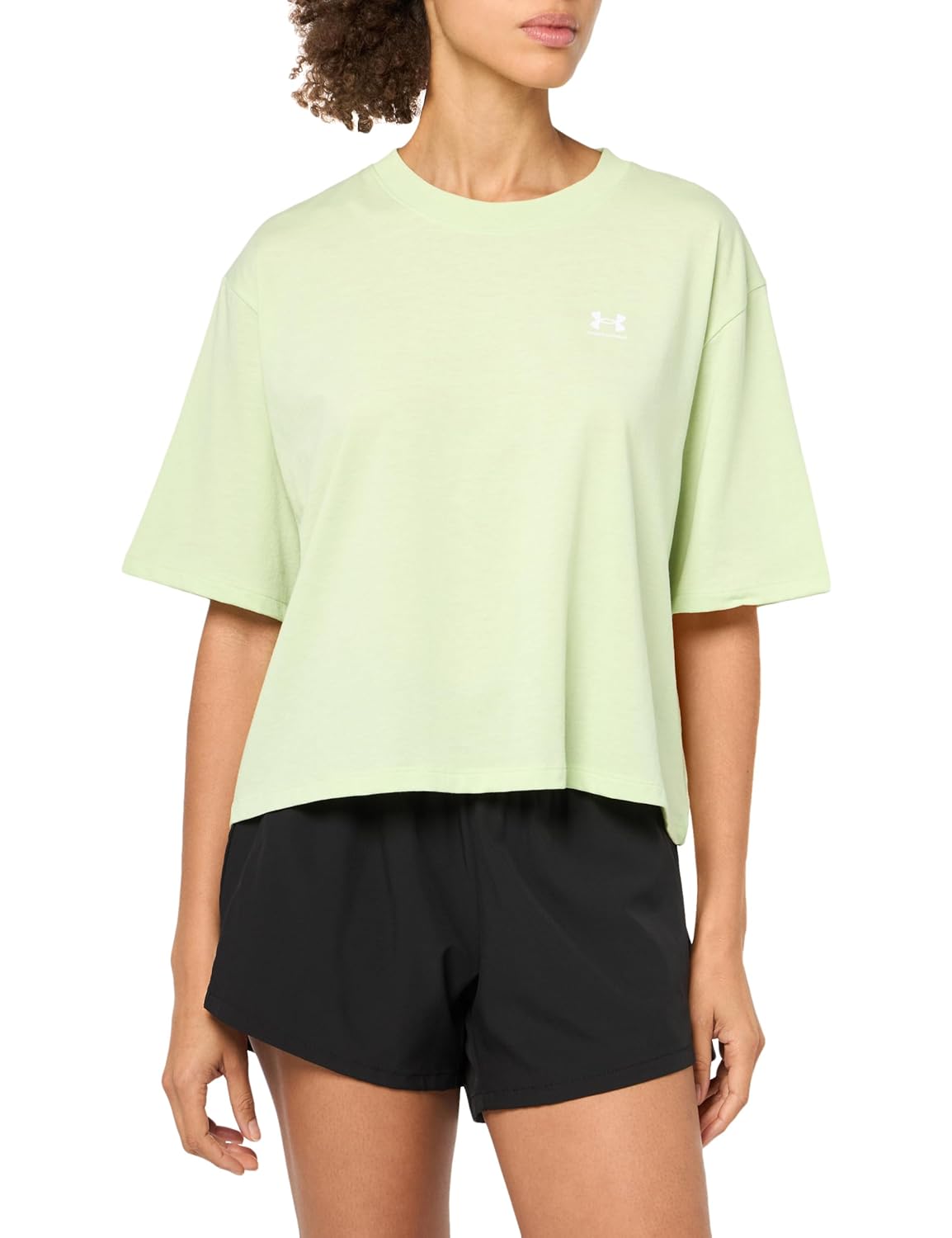 Under Armour Womens Boxy Crop Logo Short Sleeve T Shirt