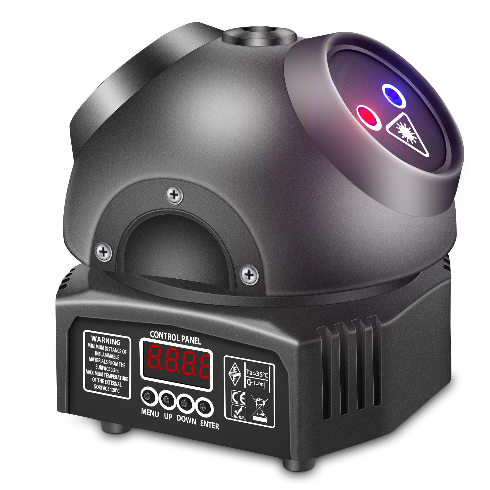 Luce da discoteca, T105 Testa mobile Proiettore effetti DMX, Luce LED RGB Proiettore DJ Controllato da musica Luci da discoteca, Per KTV Riunione di famiglia Halloween