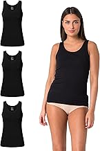 Elsie Unterhemden Damen 3er Pack Tank Top - Tanktop aus 95% Baumwolle mit Stretch in Weiss und Schwarz