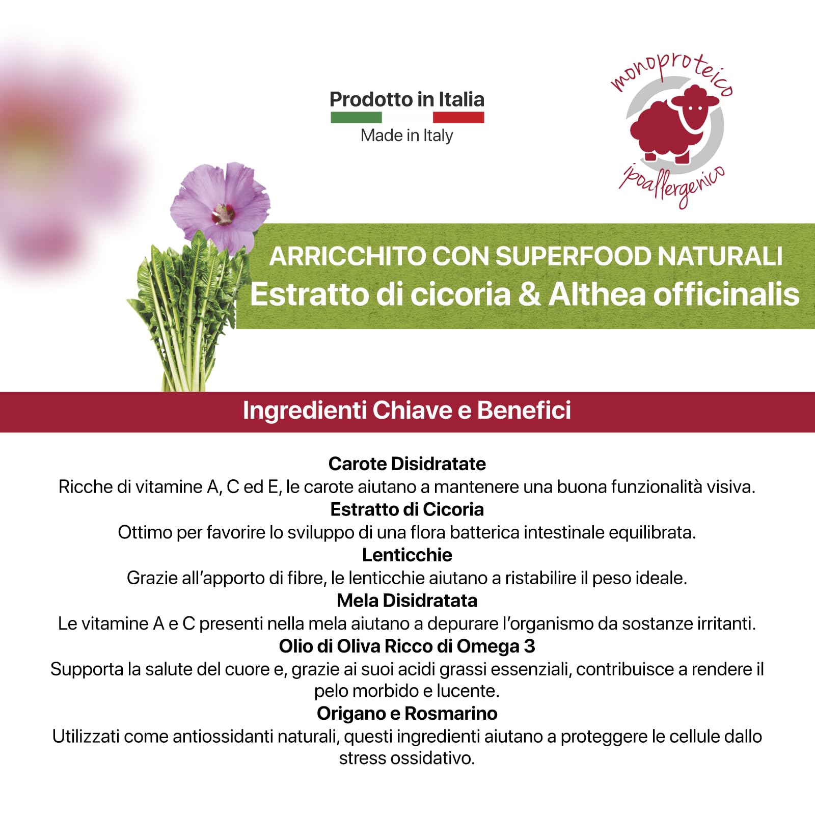 Althea Monoproteico all'agnello - Cibo per Cani Adulti di Taglia Media/Grande - 14 kg