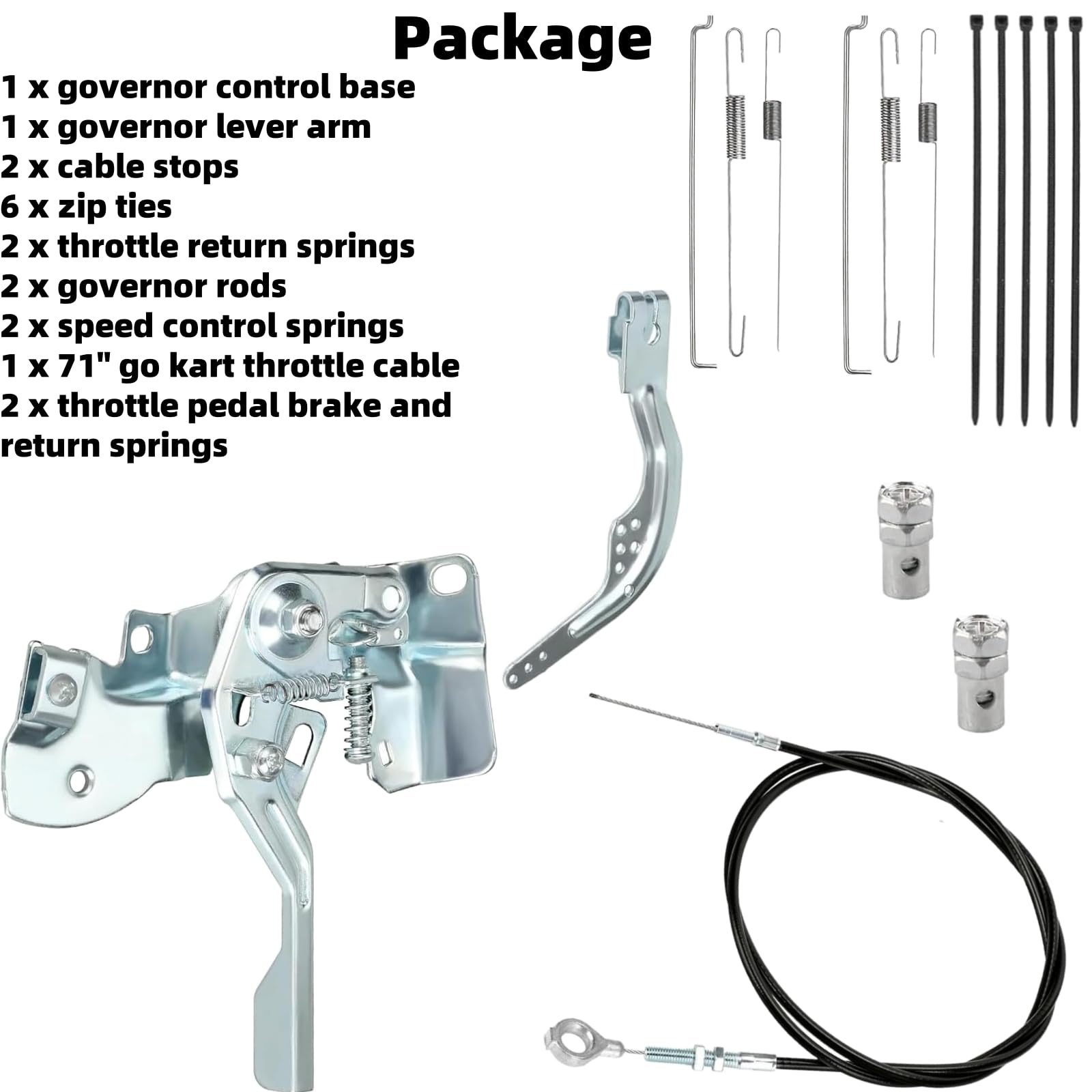 Kit de cable del acelerador Go Kart de 71 pulgadas para Predator 196cc 212cc GX200 GX160 5.5hp 6.5hp Motor Manco ASW Kandi Yerf Dog Go Cart Parts Sustituye a 8252-1390, con brazo de palanca de