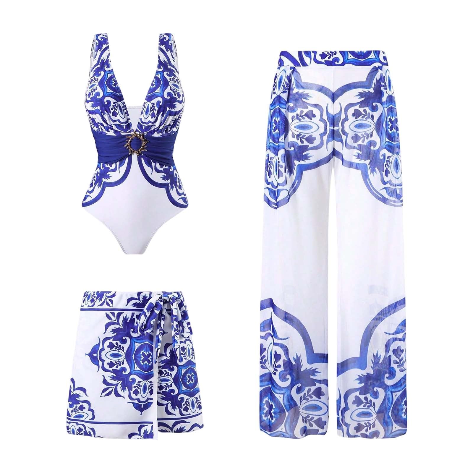 Genérico Bañador Mujer Una Pieza, Bañador Mujer Reductor, Traje De Baño De Verano para Mujer con Cuello Cuadrado Y Estampado Floral Cómodo Y Elástico