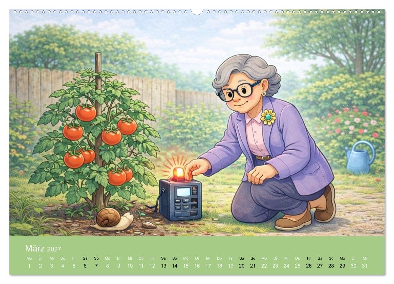 Ich bin noch nicht fertig - Oma Edition (Wandkalender 2027 DIN A2 quer), CALVENDO Monatskalender: Eine liebenswerte und moderne Oma meistert den Alltag. (CALVENDO Spass)