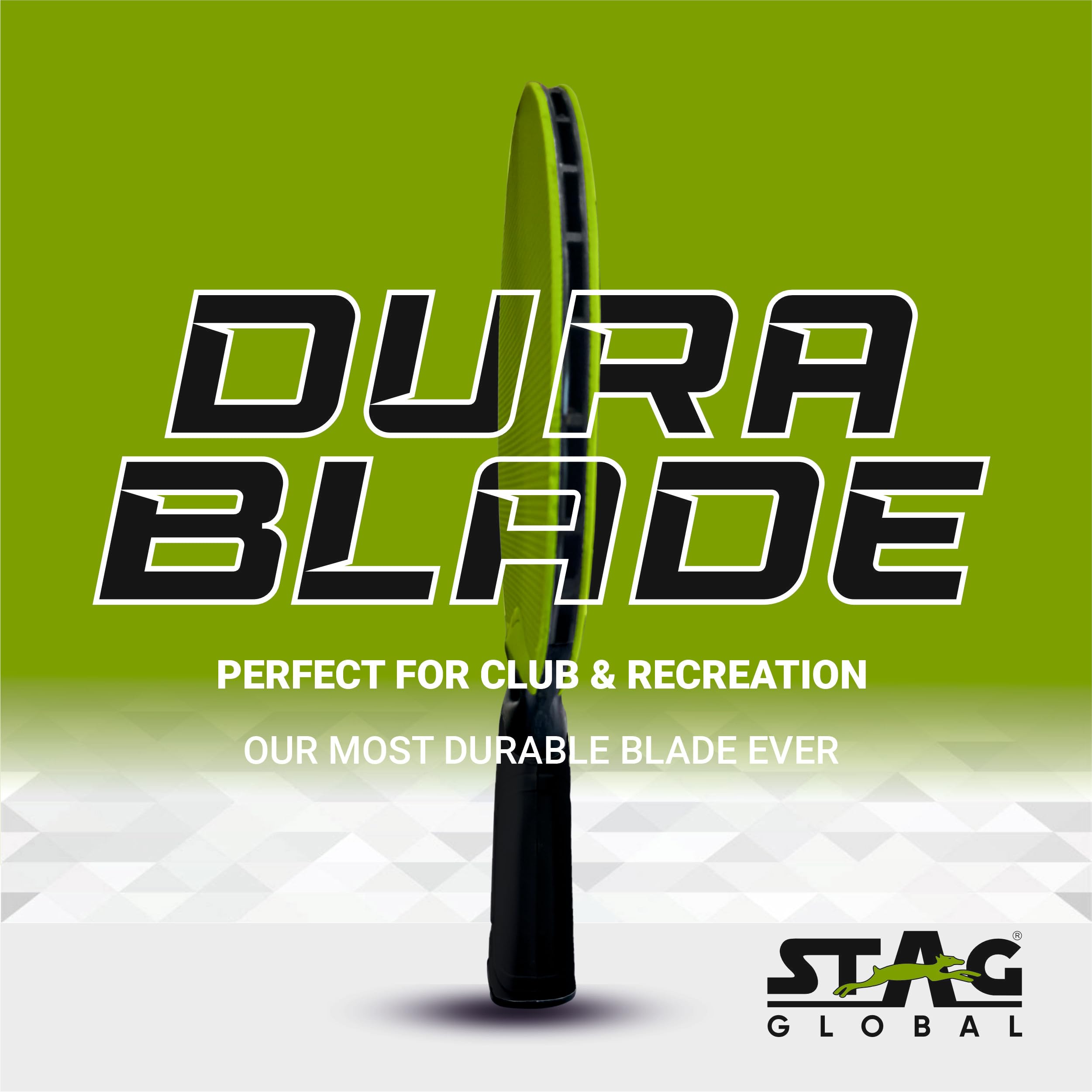 STAG GLOBAL DURA Blade Table Tennis Racket | Weatherproof & Break-Free Design | Comfortable Rubberized Grip | Durable Outdoor & Indoor Ping Pong Paddle (Green) 1