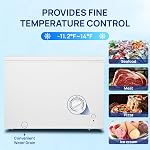 Smad 14 Cu.Ft Chest Freezer, Large Deep Freezer with 7 Level Adjustable Temperature,Compact Freestanding Top-opening Deep Freezers with Removable Storage Basket, Wheels, for Home, Kitchen, White
