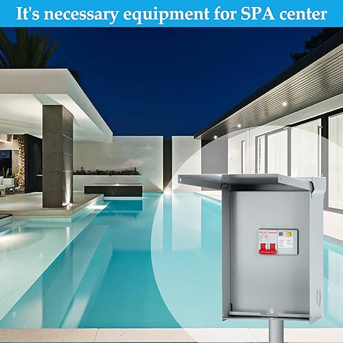 Miniatura 7 de briidea Panel de spa de 50 amperios con disyuntor GFCI de 3 polos y 50 amperios, impermeable IP 65, ideal para spas, jacuzzis, piscinas, hogar