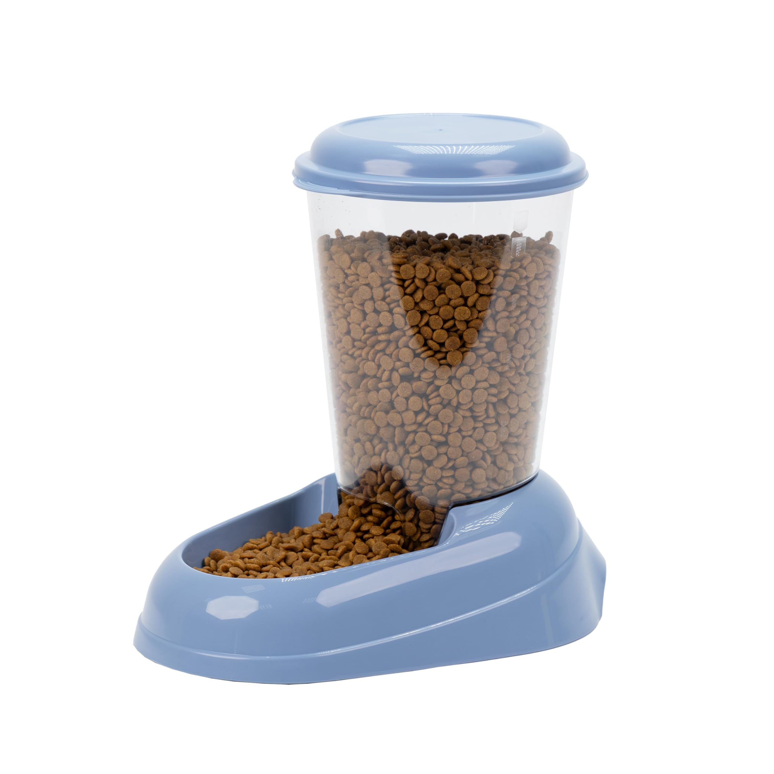 Ferplast Distributeur de croquettes pour Chiens et Chats Zenith, 3 litres, Distributeur de croquettes pour Animaux, Fond antidérapant, 20,2 x 29,2 x h 28,8 cm Bleu