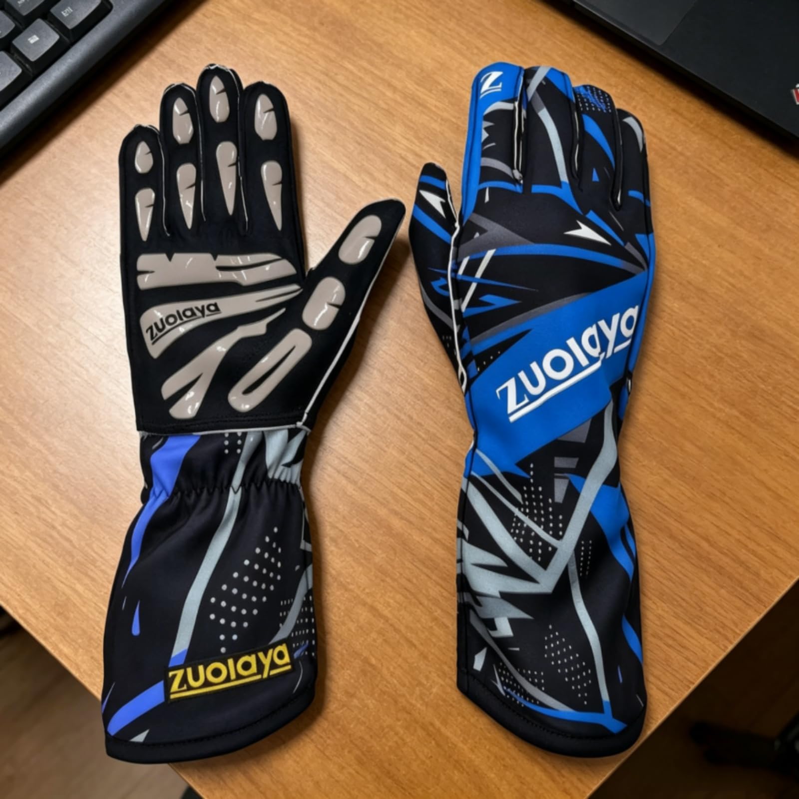predolo Gants Karting Grip Silicone Gant Karting Imprimé Géométrique Gant Course