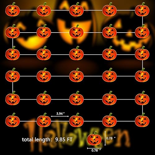 Miniatura 5 de Luces de Halloween que funcionan con pilas, 30 luces LED moradas de 10 pies con función de temporizador, 6 horas encendidas y 18 horas apagadas,