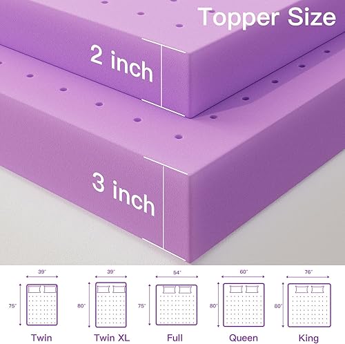 Vista 6 de Airensky Cubrecolchón de Espuma Viscoelástica de Gel Refrescante de 2 Pulgadas, Tamaño Individual - Cubrecolchón Certificado CertiPUR-US, Alivio