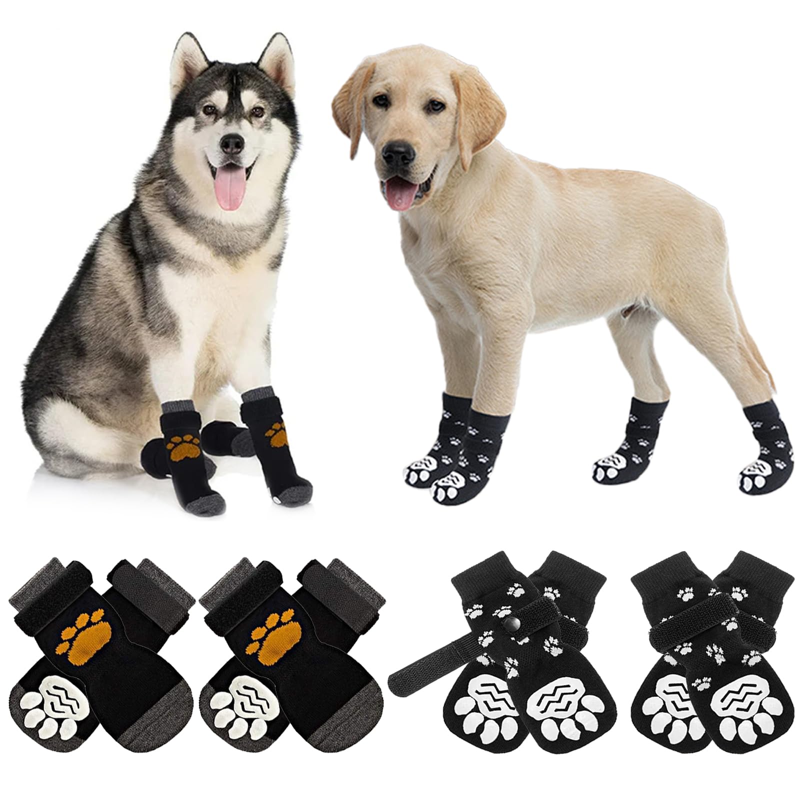 HTTDSLF 4 works Anti Slip Dog Socks Paws Stop Licking