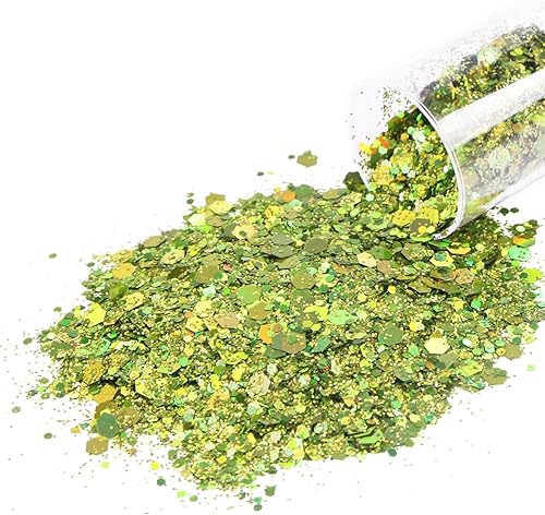 Miniatura 31 de Licool - Brillantina gruesa holográfica, juego de 12, purpurina artesanal para manualidades de resina, purpurina cosmética para uñas, cuerpo, cara