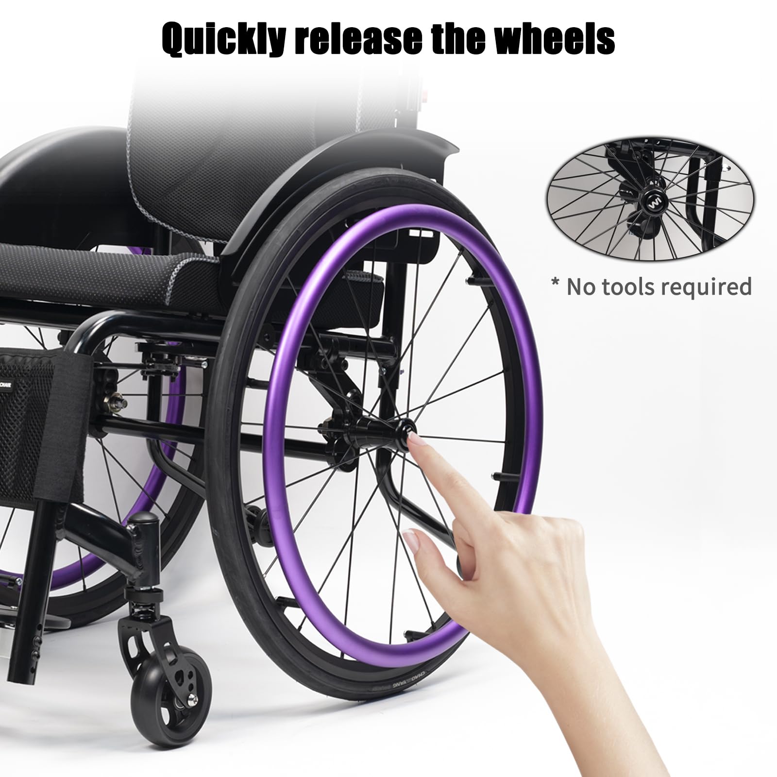 Silla De Ruedas Deportivas, Silla De Silla De Aleación De Aluminio Ultra Ligero, Silla De Ruedas De Transporte Autopropulsada, Sillas De Ruedas Manuales Portátiles, Fáciles De Ensamblar, Para Jóvenes,