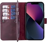 Vista 34 de HARDISTON Funda de piel auténtica de alta calidad hecha a mano para iPhone XR, tarjetero doble, funda magnética desmontable, función atril Marrón