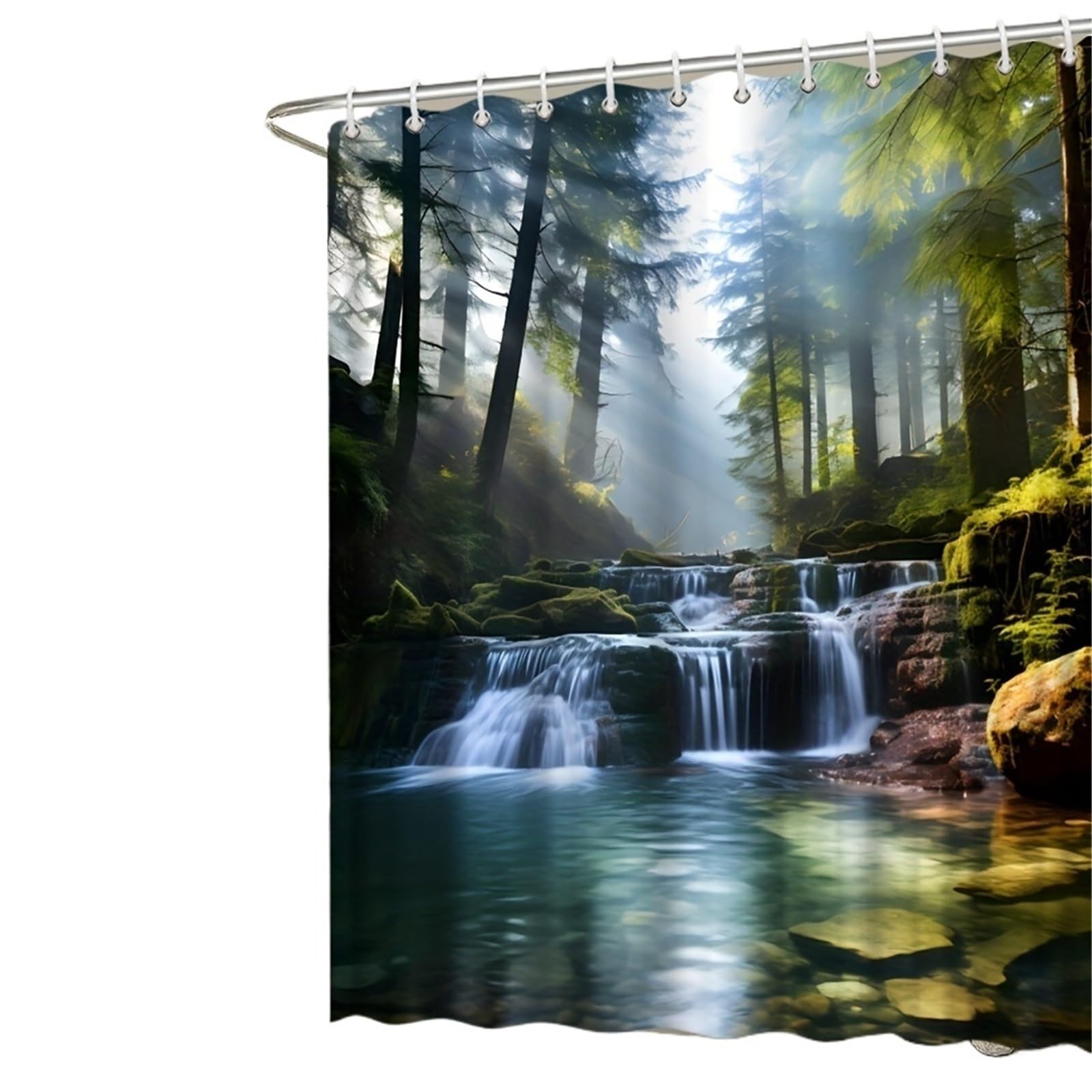 Rideau de douche rideau douche forêt pour salle de bain relaxante