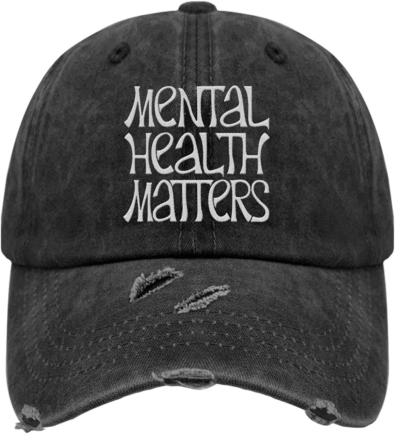 Tkpa Mol Unisex Black-Denim Baseball Hat Mental Health Matters Embroidery Trucker Cap For Women Vintage Snapback For Gift