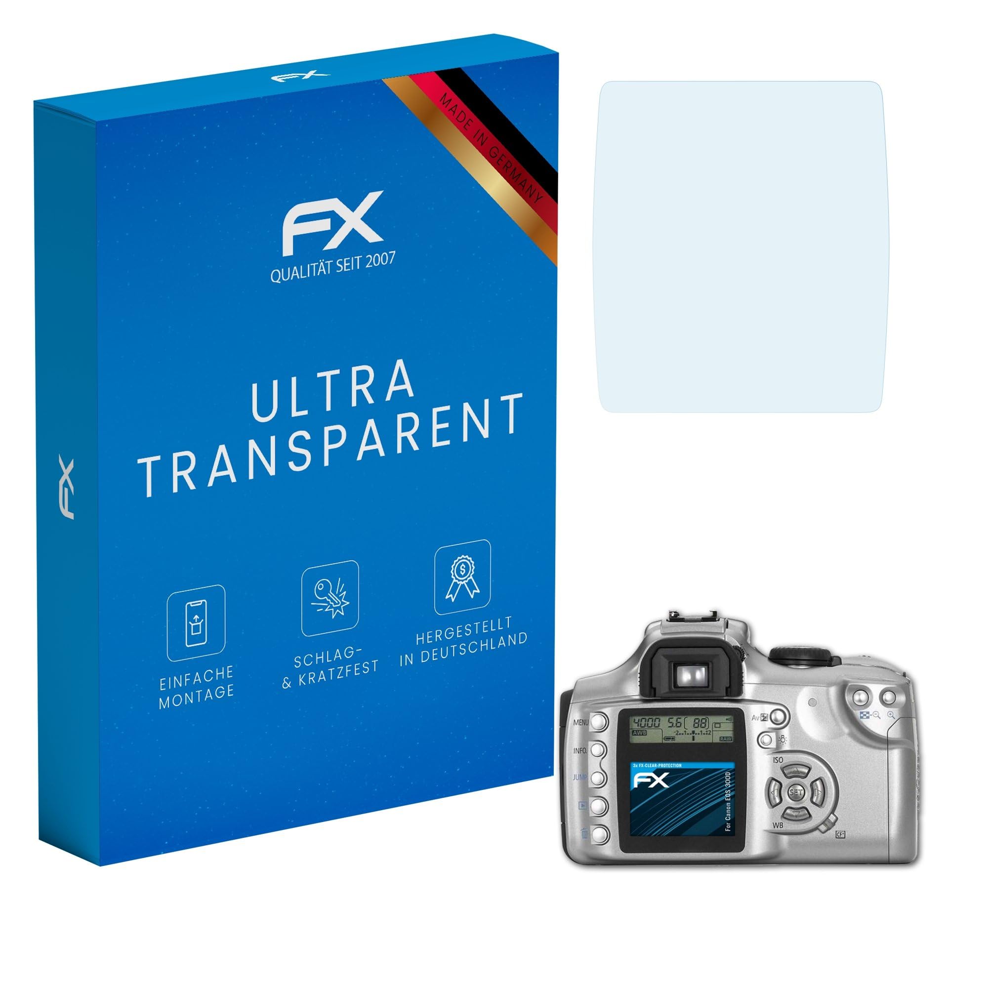 AtFoliX Displayschutzfolie Für Canon EOS M10 – Ultraklar, Kratzfest (6H), 3 Stück