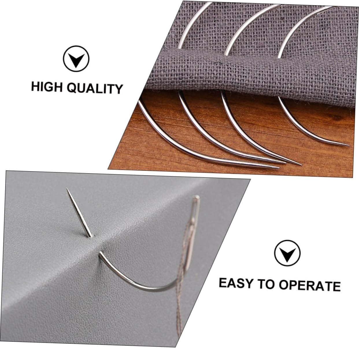 Hohopeti 96pcs Curved Hand Sewing Needles with Eye for Easy Threading for Upholstery Crafting and Wig Styling for Versatile Use