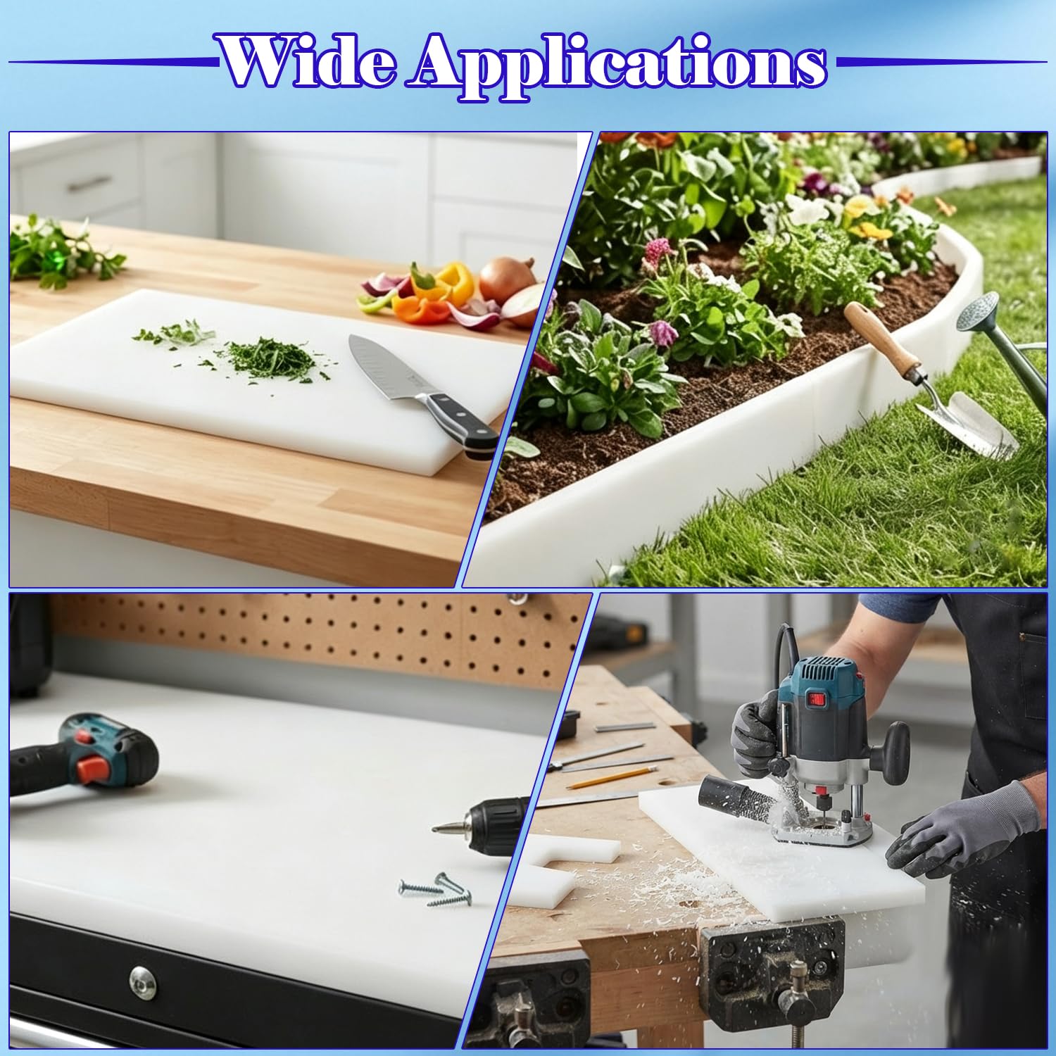 HDPE Plastic Sheet - 3" x 12" Raw Material -6