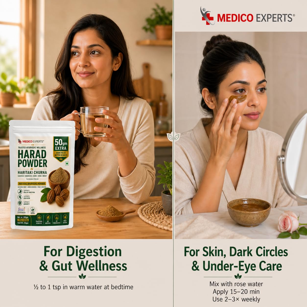 MedicoExperts Harad Powder - 200gm + 50gm Free | Harad Churna | Kadukkai, Karakkaya, Harde, Hirda, Inknut | Terminalia Chebula | FSSAI Certified, Lab Tested, No Additives 3