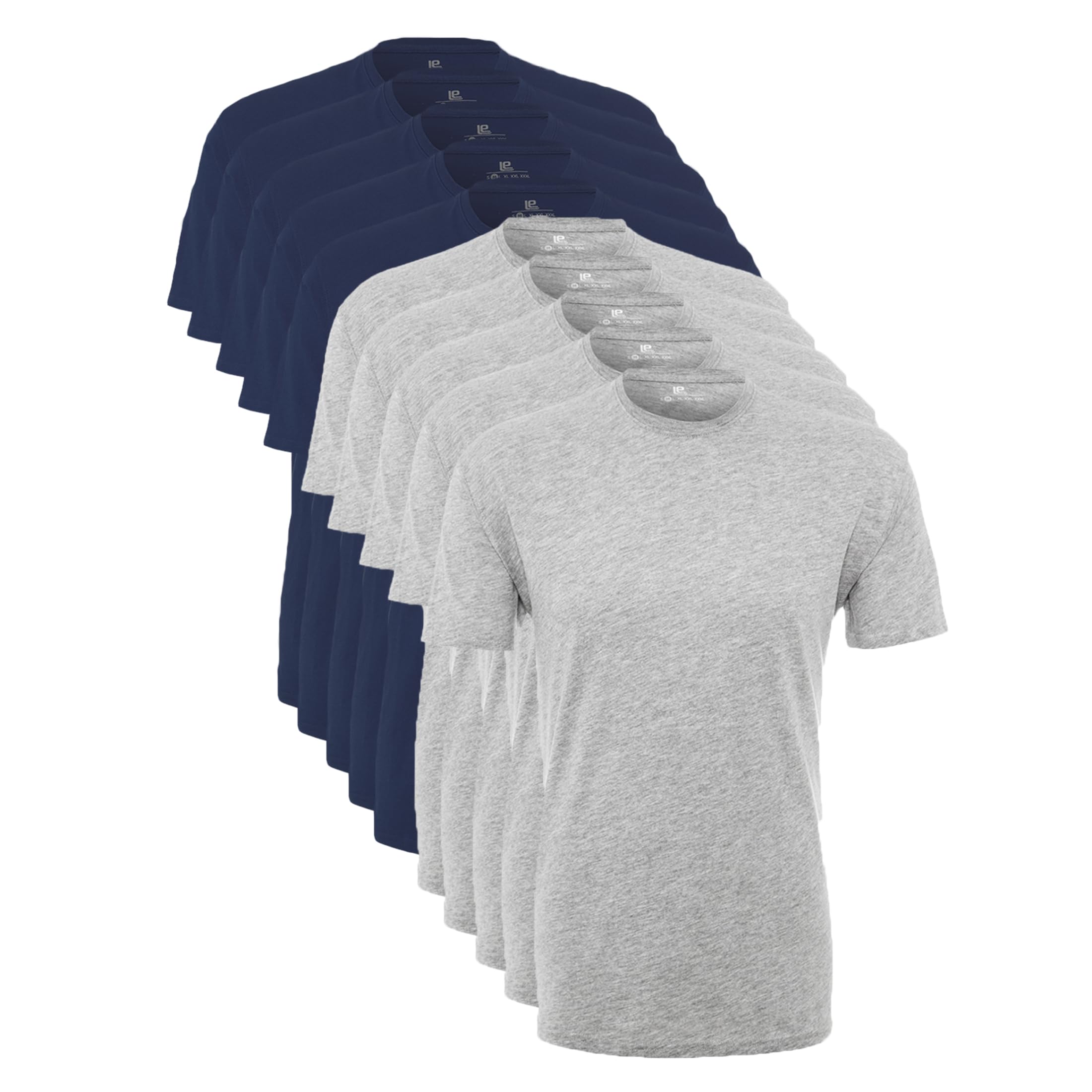 Lower East Basic Rundhals T-Shirts für Herren (5er Pack - 10er Pack) aus 100% Baumwolle I T-Shirt für Herren, Herren T-Shirt in vielen Farben, Mehrfarbig, S
