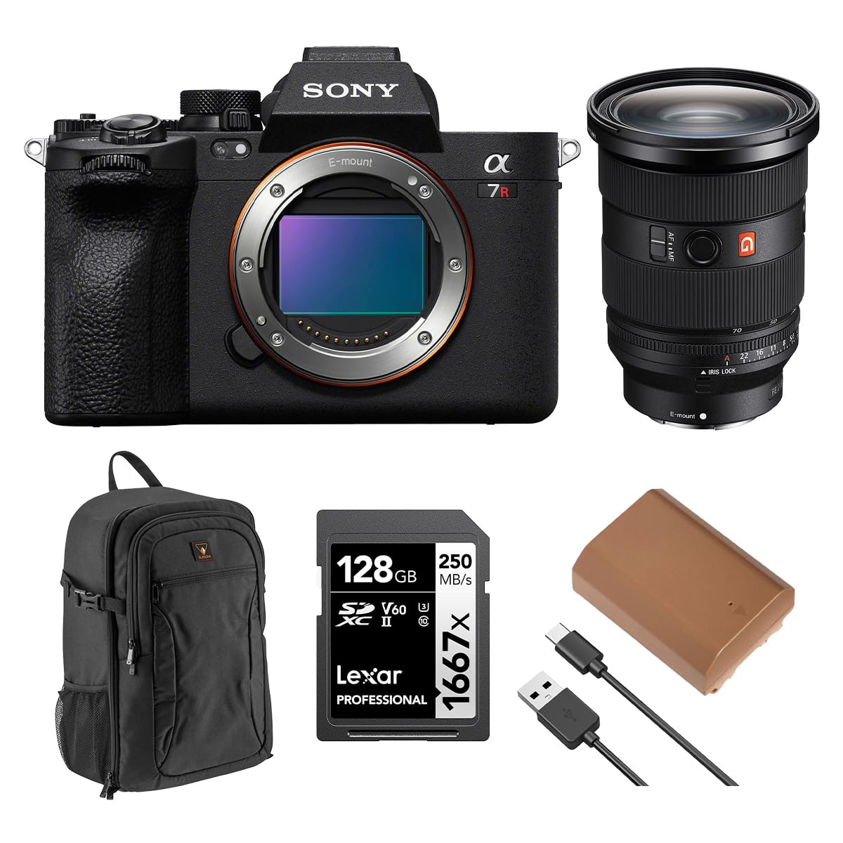 Sony Alpha a7R V Mirrorless Camera with FE 24-70mm f/2.8 GM II Lens, Bundle