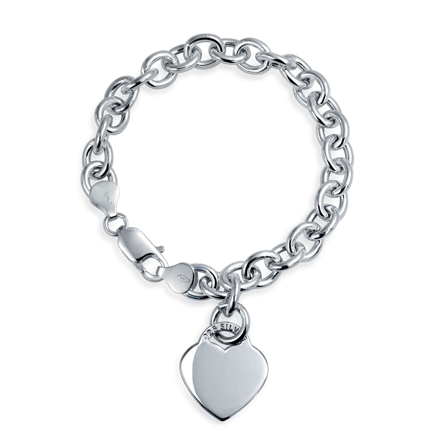 Bracciale Personalizzato Con Nome Inciso E Ciondolo Cuore - Acciaio Inossidabile, Regolabile, Regalo Donna