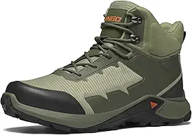Botas de caminhada masculinas à prova d'água, para trilhas, leves, confortáveis, respiráveis, para uso ao ar livre, cano médio, para acampamento, mochilão, trilhas de montanha