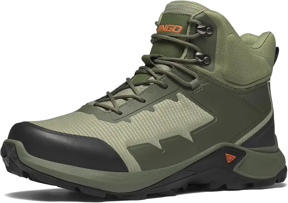 Botas de caminhada masculinas à prova d'água, para trilhas, leves, confortáveis, respiráveis, para uso ao ar livre, cano médio, para acampamento, mochilão, trilhas de montanha